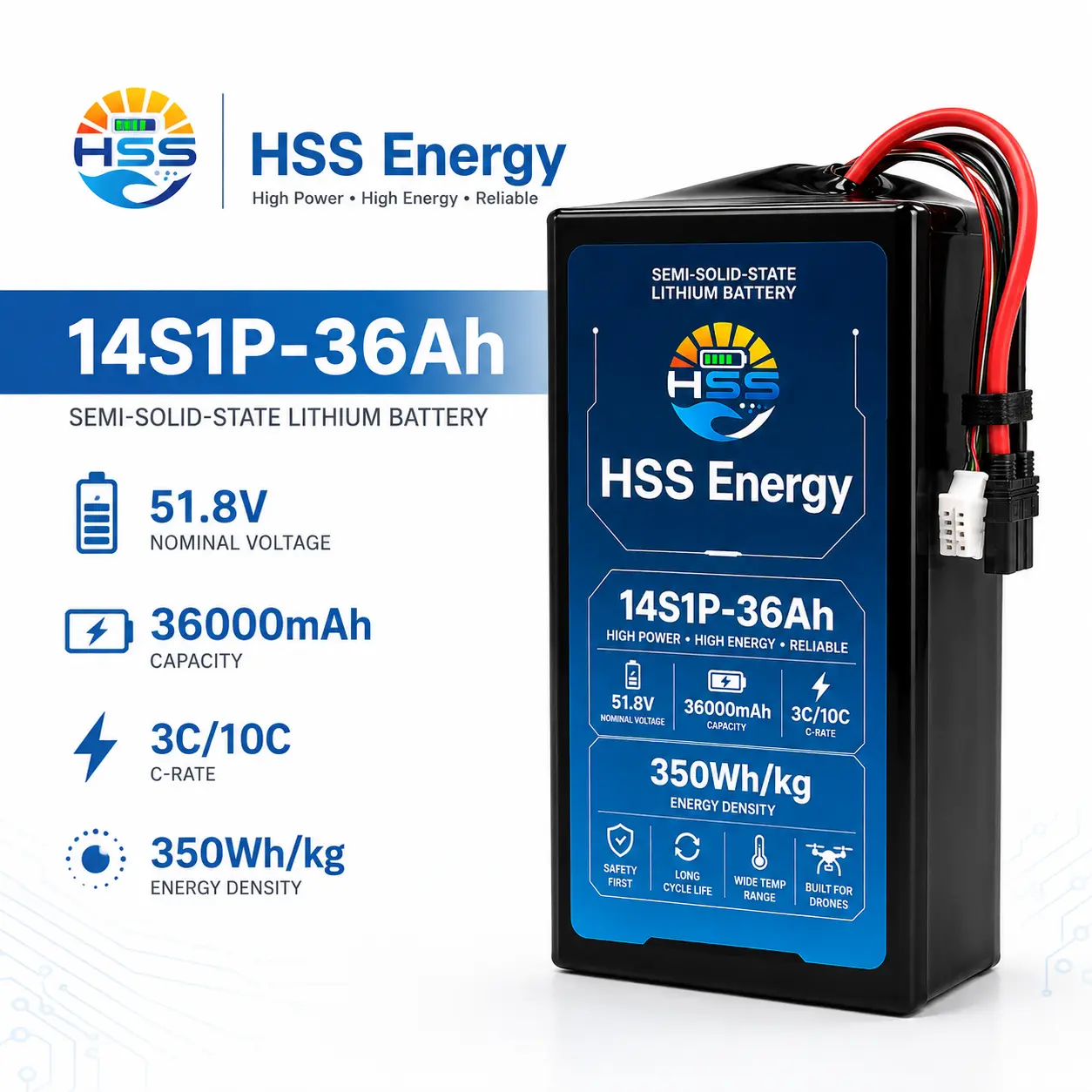 14S 36000mAh UAV バッテリー