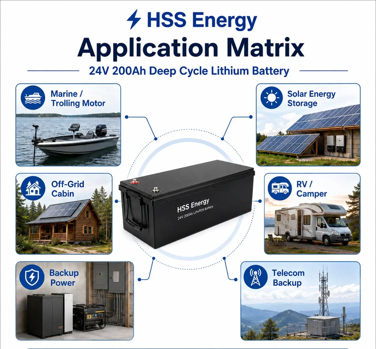 24V 200Ah LiFePO4 Battery